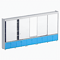 Раздвижная система аудиторных досок (серый/синий) - «site66.local» - Алматы