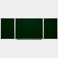 Меловая доска аудиторная трехэлементная магнитная зеленая эмалированная - «site66.local» - Алматы